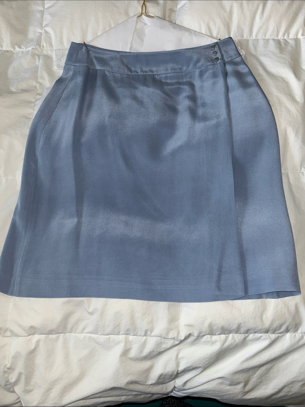 Jones New York Dusty Blue Silk Mini Skirt. Size 6